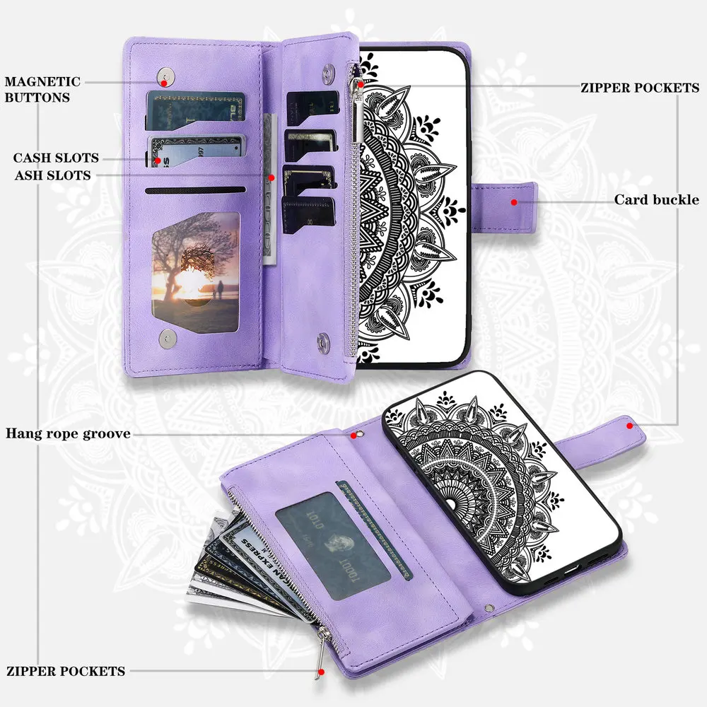 Zipper Crossbody Wallet Leather Coque for Samsung Galaxy A53 Case Phone Samsung A 53 A73 A33 A23 A13 33 73 13 4G 5G Book Cover 5