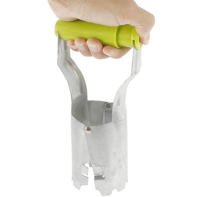 Fém Izzó Ültetvényes Kézi Ültető Rugó Fogantyúval Automatikus Kioldó Transzplanter Növényi Füves Plugger Szerszám - Image 4