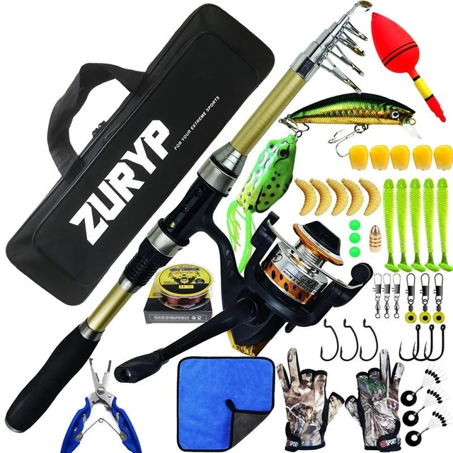 2024 New Fishing Gear Set Telescopic Fishing Rod Set With Reel Combo Pole  Gear Equipment Kit For Fishing Lovers And Beginners - AliExpress