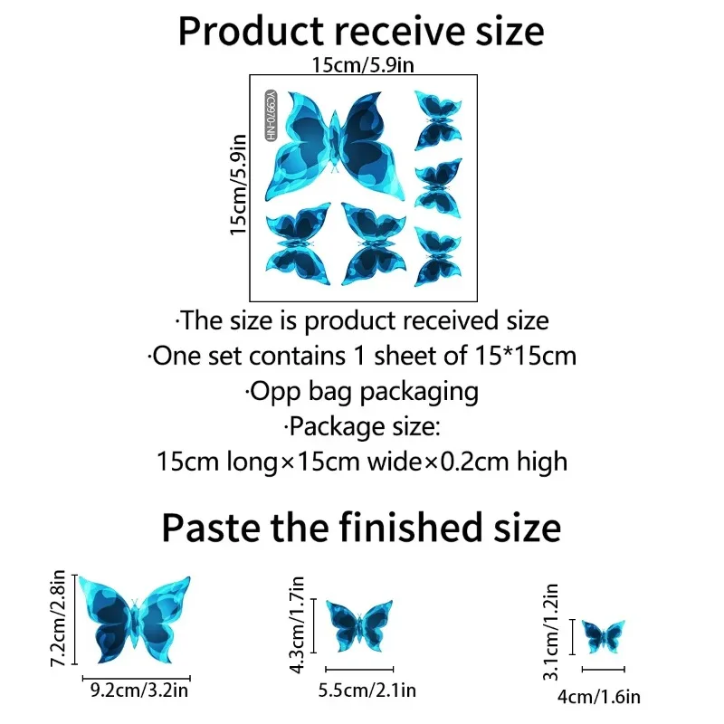1set Blue Luminous Small Butterfly Switch Stickers Bedroom Living Room Switch Stickers Decoration