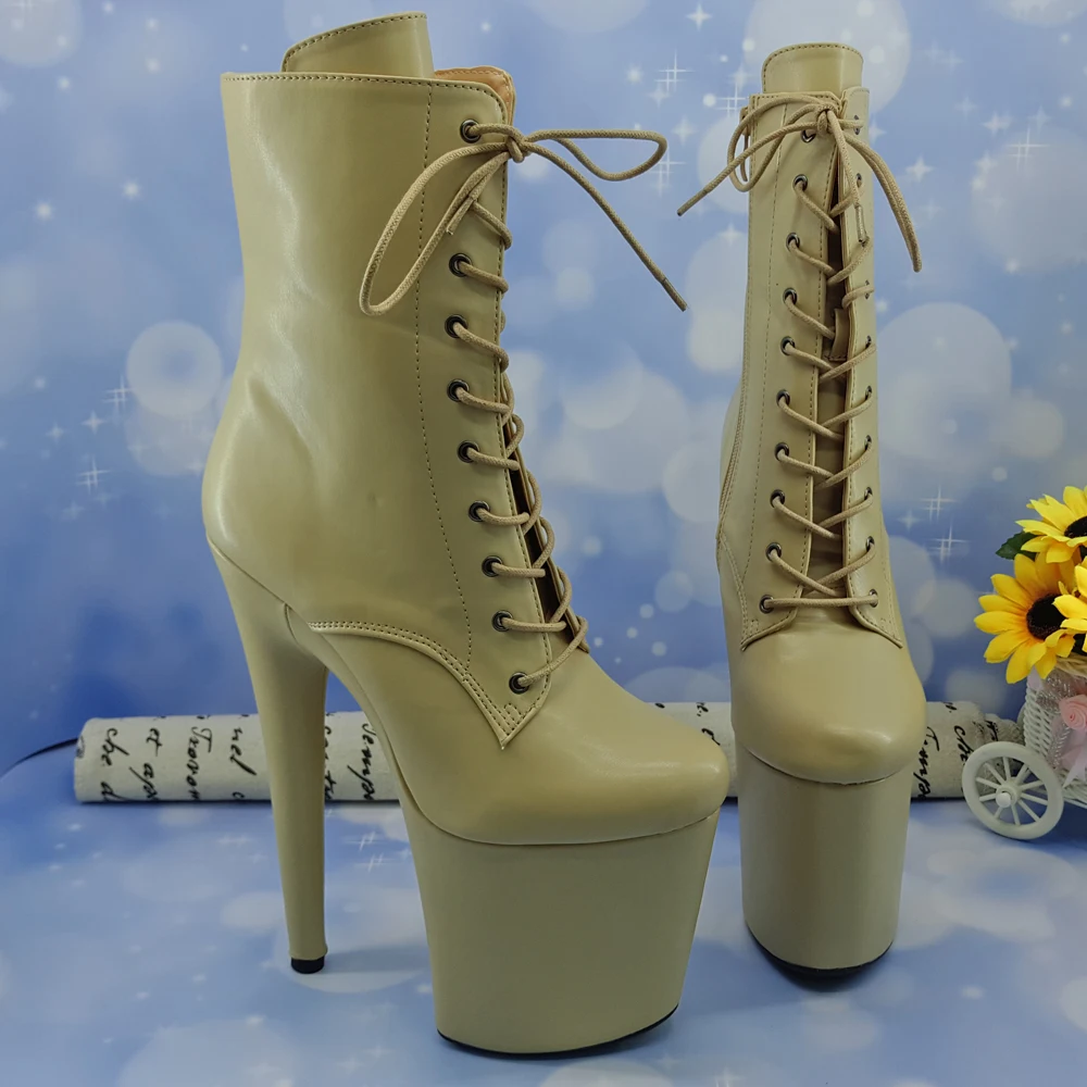 Leecabe 8inch/20CM heels' Pole dancing boot with satin materials