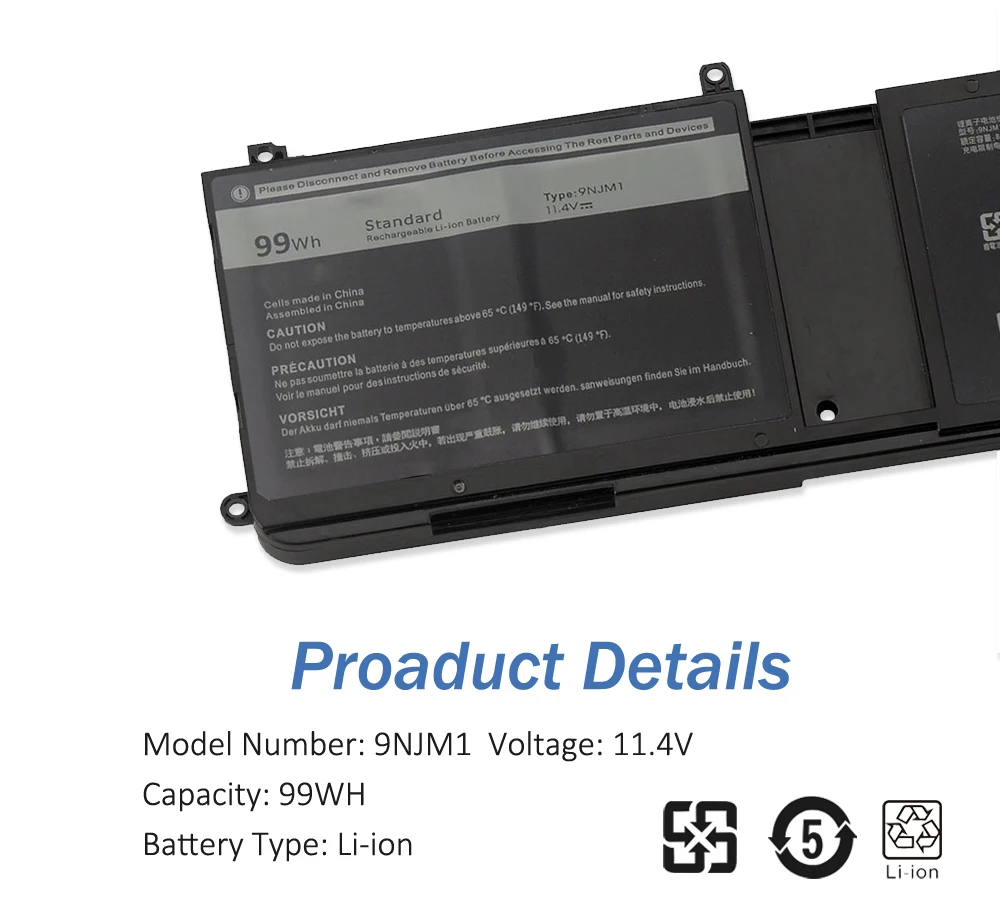 Etesbay 9njm1 Bateria do Portátil para Dell Alienware 15 r3 r4 17 r5 Série P69f P31e P31e001 Mg2yh Hf250 0546ff 0hf250 44t2r P69f002 - Imagem 3