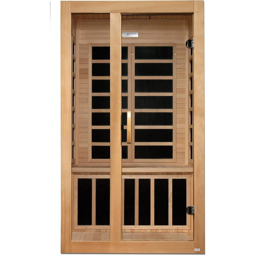 Sauna, 1-2-Person Low EMF FAR Infrared Sauna, Music System with Bluetooth Capability and Interior LED Control Panel, Sauna Room 3