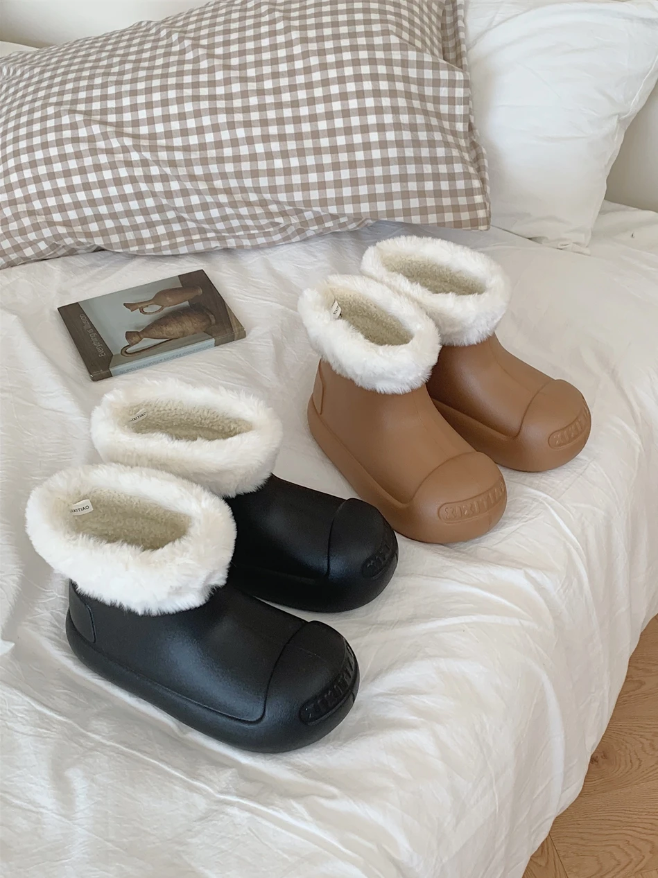 Thin Snow Boots For Women In Winter Warm And Plush Versatile For Casual Wear Slip Resistant And Waterproof Outdoor Boots