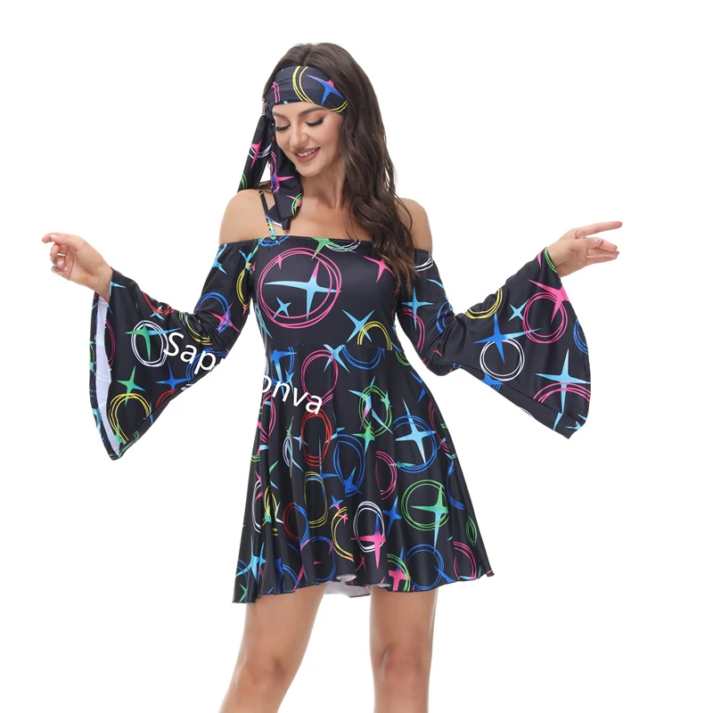 

Disco Dress Outfit Fancy Hippye Set 60s 70s 80s 90s Plus Size Halloween Costumes for Women Clothes Party Adult Vintage Carnival