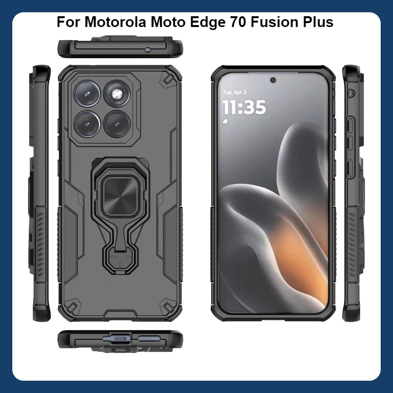 Enhanced Magnetic Ring Stand Protective Case with Multi-Layer Protection