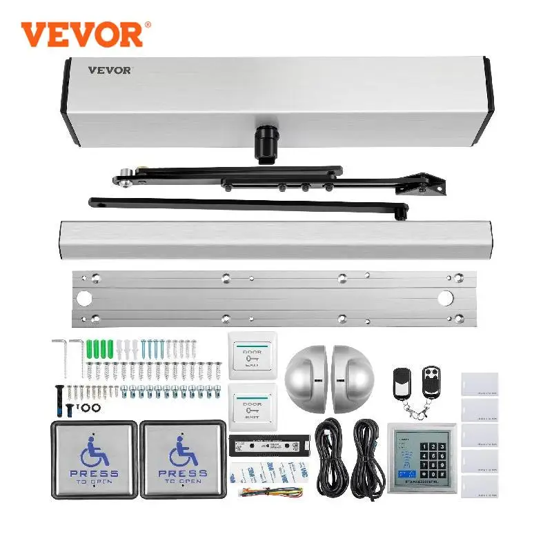 

VEVOR Automatic Door Opener 100-240V 220lbs Wireless Remotes 2 Exit Buttons Keypad Buttons Doors Swing Operator for Disabilitity