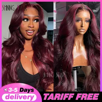 13X4 Wear And Go Glueless Lace Frontal Wig Body Wave Colored Burgundy 13X6 Lace Closure Human Hair Wigs Glueless Ready To Wear