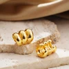 Manchette d'oreille plaquée or carillon pour femme, 3 couches, clip sans piercing, boucles d'oreilles sur les grimpeurs, boucle d'oreille faux cartilage, cadeau de clips