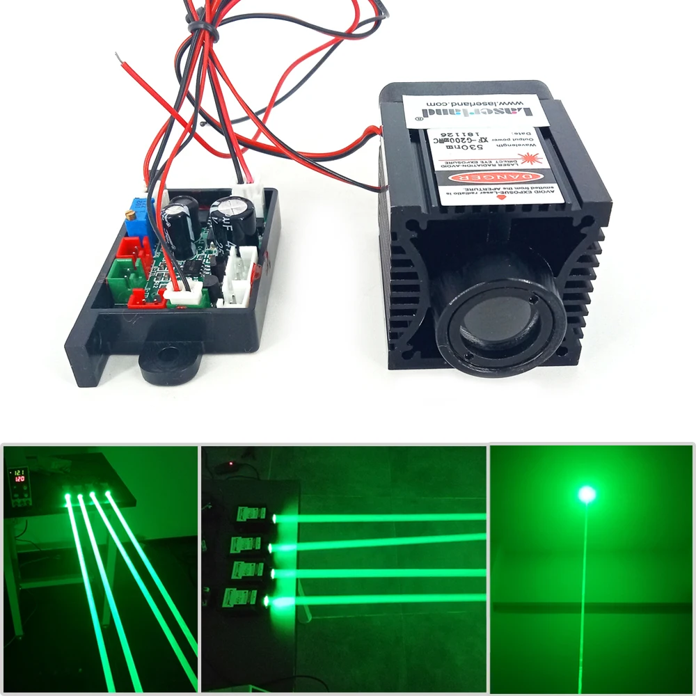 

530nm 200mw Green Diode Laser Module for Stage lighting Bird/animal Scare curtain Escape Room Hunt