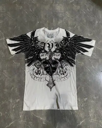 European and American men's summer Gothic angel wing skull print soft and breathable round neck T-shirt outdoor street top - Image 6