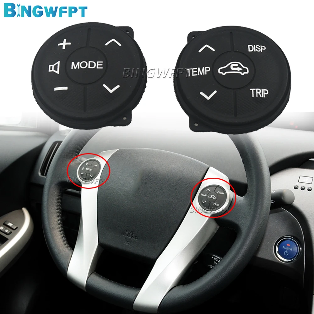 NewSteeringWheelSwitchControlPanelRubberForToyotaPriusPlus