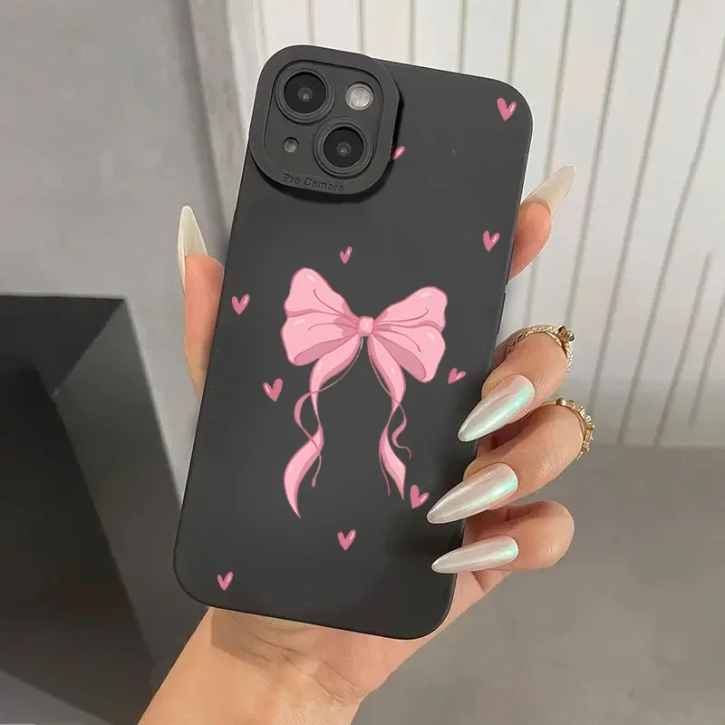 Pink Bow Flower Design Pattern Phone Case Cover