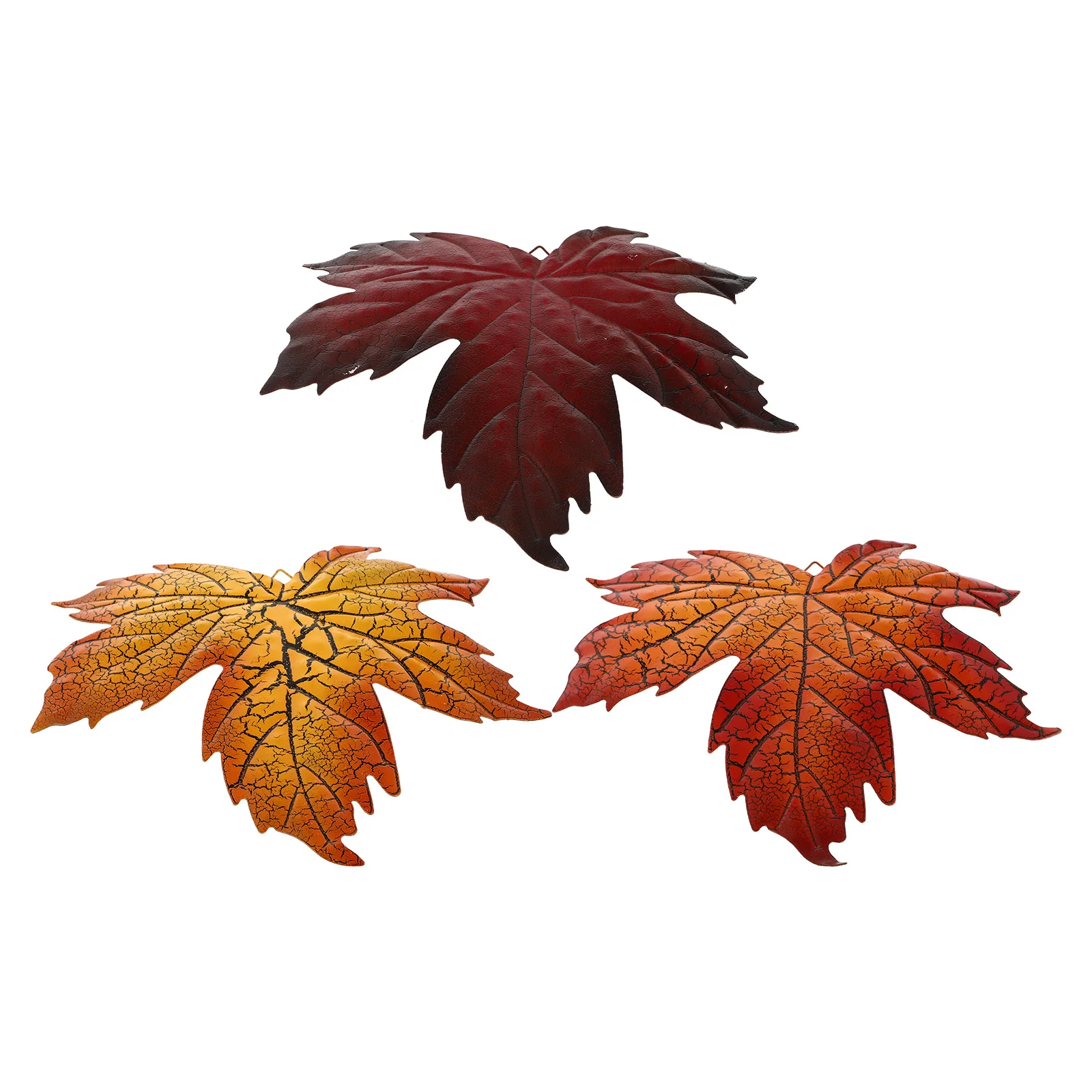 

3 Pcs Maple Leaf Garden Ornaments Halloween Decortions Hanging Leaves Rural Embellishments Decoration Iron Home Party