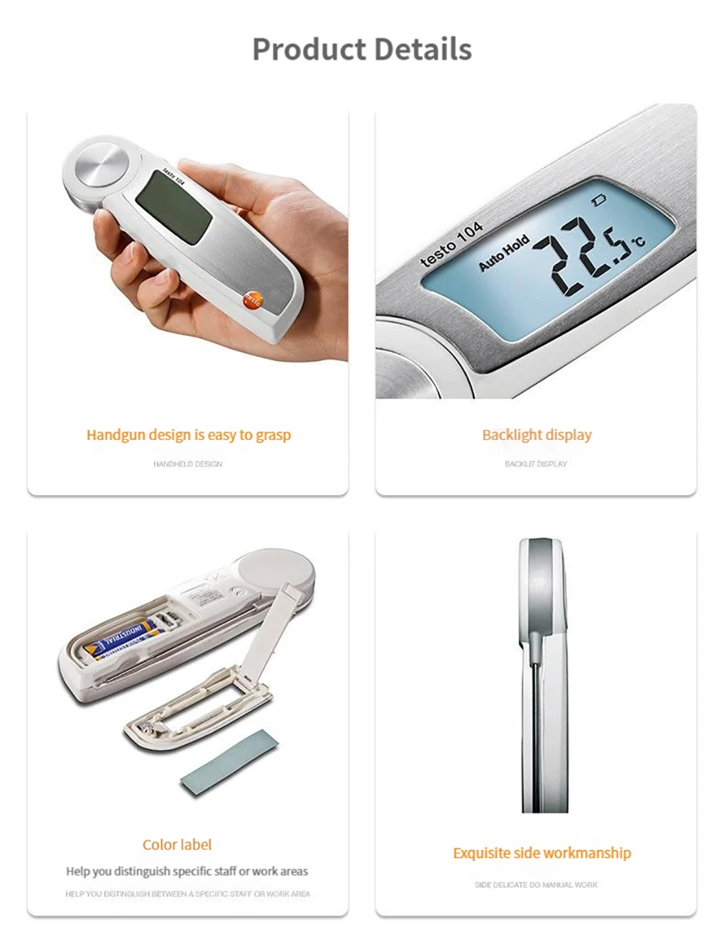 Testo 104 Folding Food Thermometer High Precision Waterproof Digital Thermometer