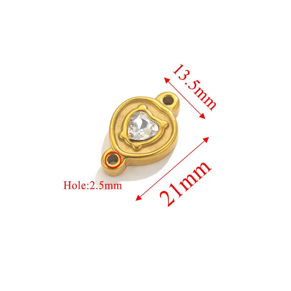 Stainless Steel Double Hole Crystal Connector Jewelry Titanium Steel DIY Jewelry Wholesale 6