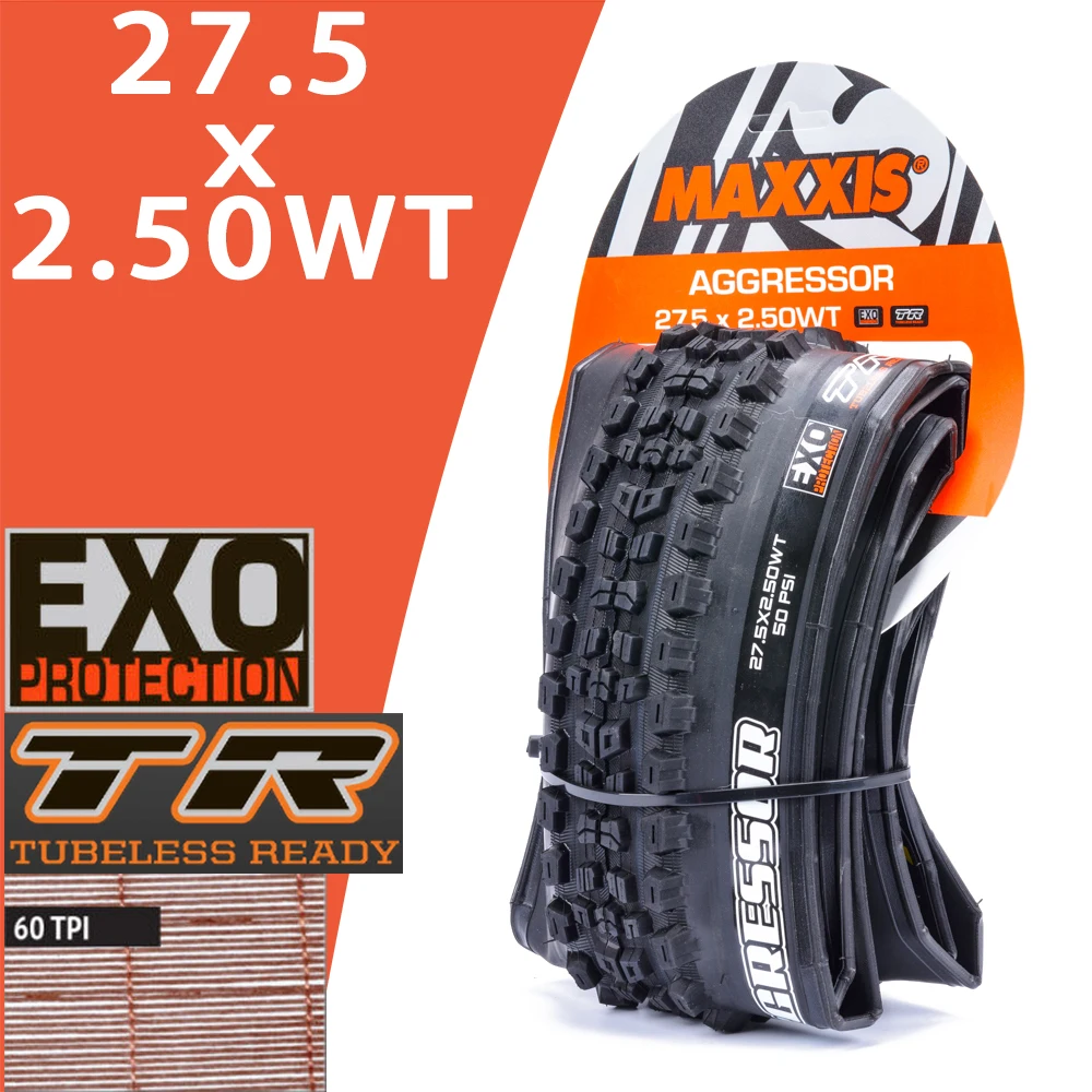 MAXXIS AGGRESSOR 27.5×2.3 TLR 2本セット Maxxis Aggressor Tire - 27.5 x 2.3, Tubeless, Folding, Black