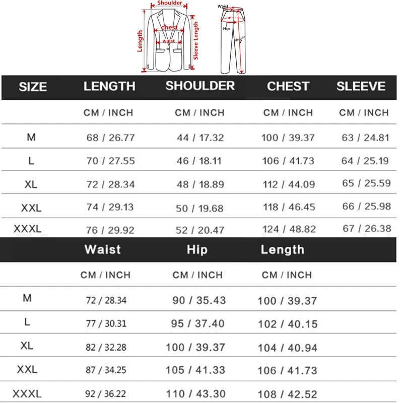 Men Business Casual Slim Suit Sets Jacket Pants Tuxedo Wedding formal dress Blazer stage performances Suits