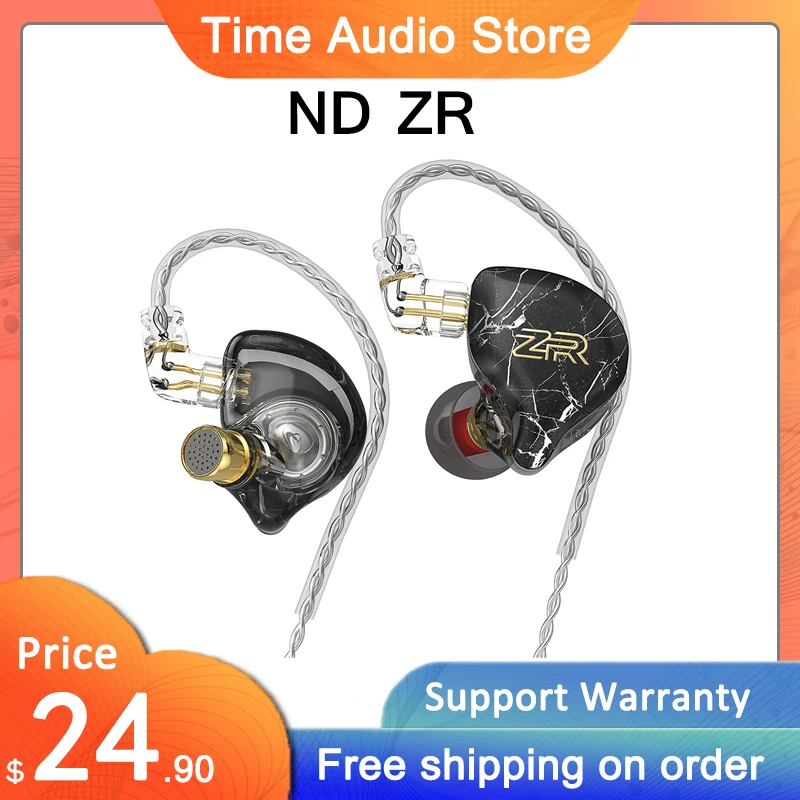 

ND ZR 10mm Diamond Diaphragm In-Ear Monitors HiFi Earphones IEM Wired Earbuds with Detachable Cable for Musician