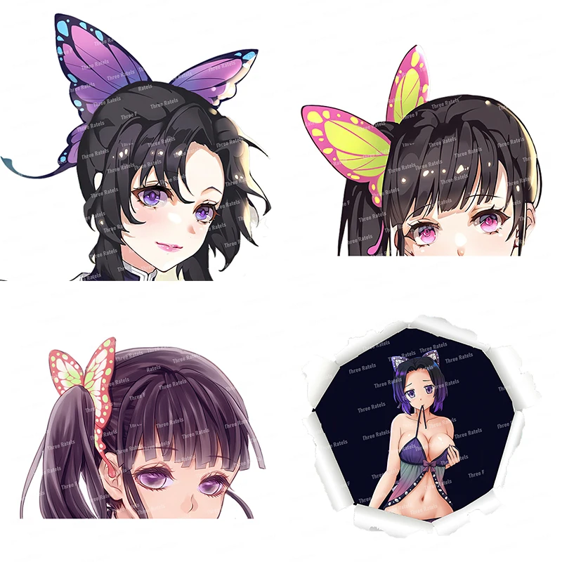 Tre Ratels Cdm46 Demon Slayer Shinobu Kocho Peeking Anime Vinyl Pvc Decal Per Parete Laptop Car Hood