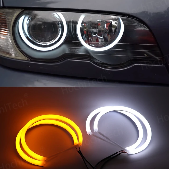 Faro halógeno para coche, kit de luces Led de Ojos de Ángel, excelente  iluminación Ultra brillante DRL, para BMW Serie 3 E46 sedán facelift  2001-2005 - AliExpress