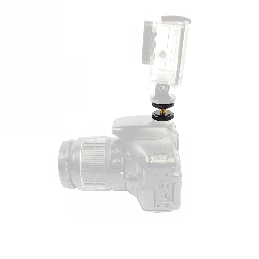 Tripod Mount Hot Shoe Adapter 1/4 3/8 inch Screw Single Nut Double Layer to Flas