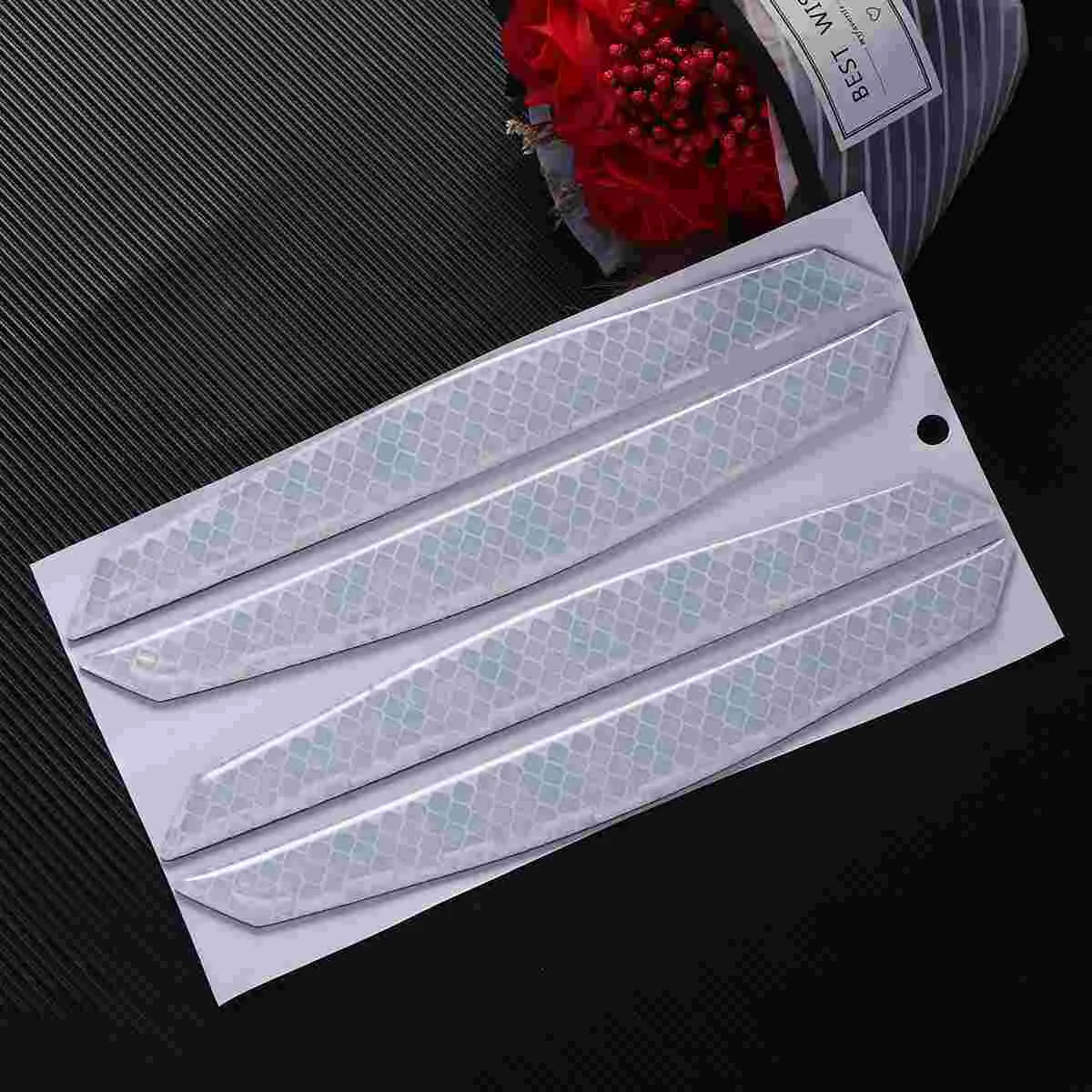 

Car Door Anti Collision Sticker, 4 Car Door Open Prompt Anti- Collision Reflective Stickers, Reflective Door Anti- Rub Strips,