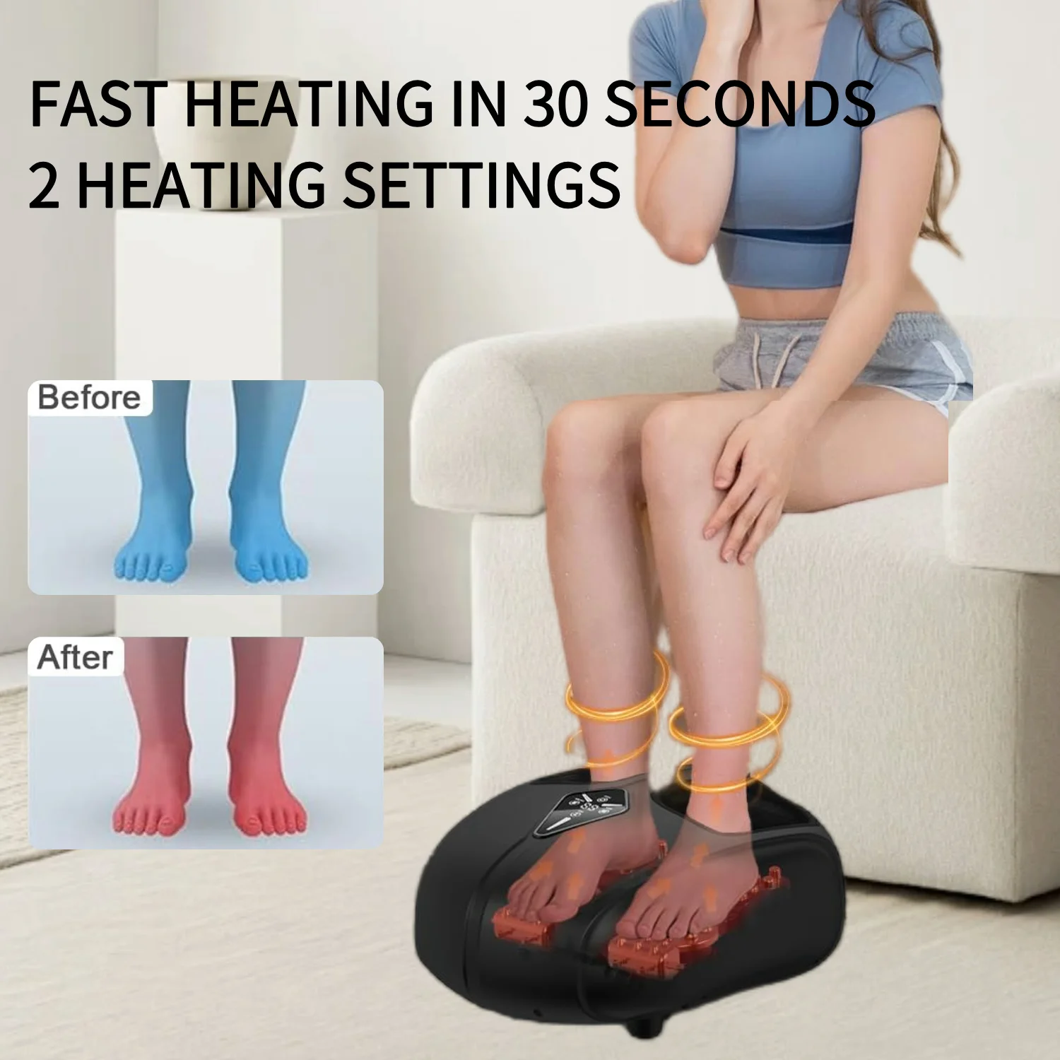 Electric Foot Massager with Heat and Compression for Relief