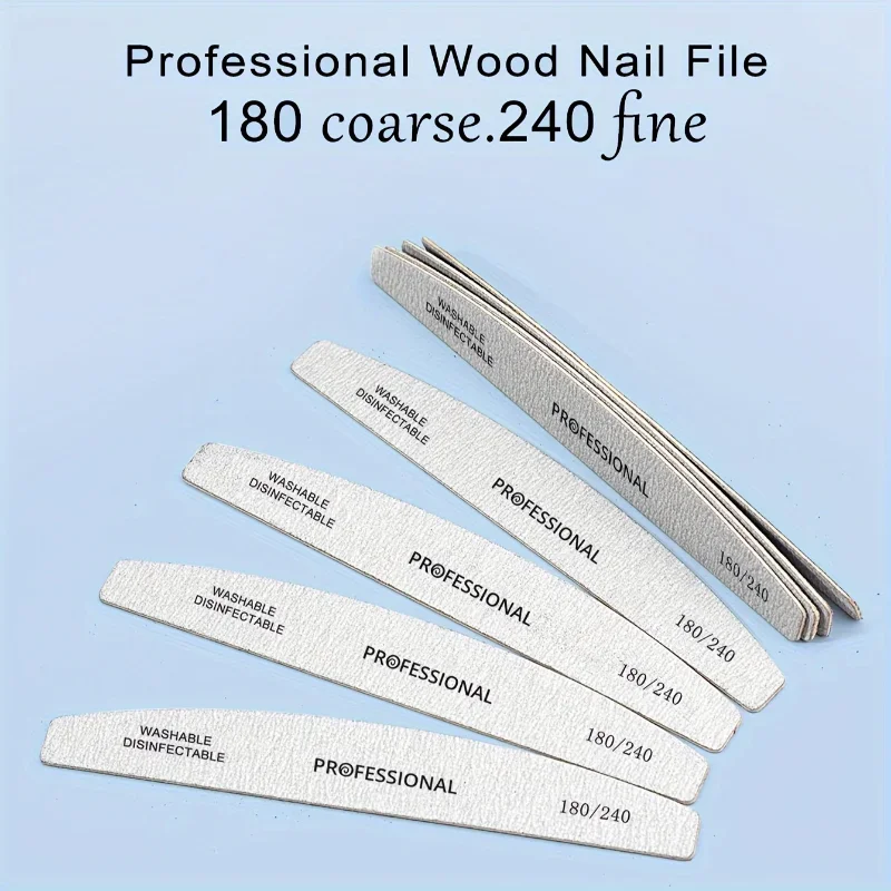 5 pcs Top selling double-sided nail file, half moon shaped diamond shaped oval nail tool for trimming Rubbing strips