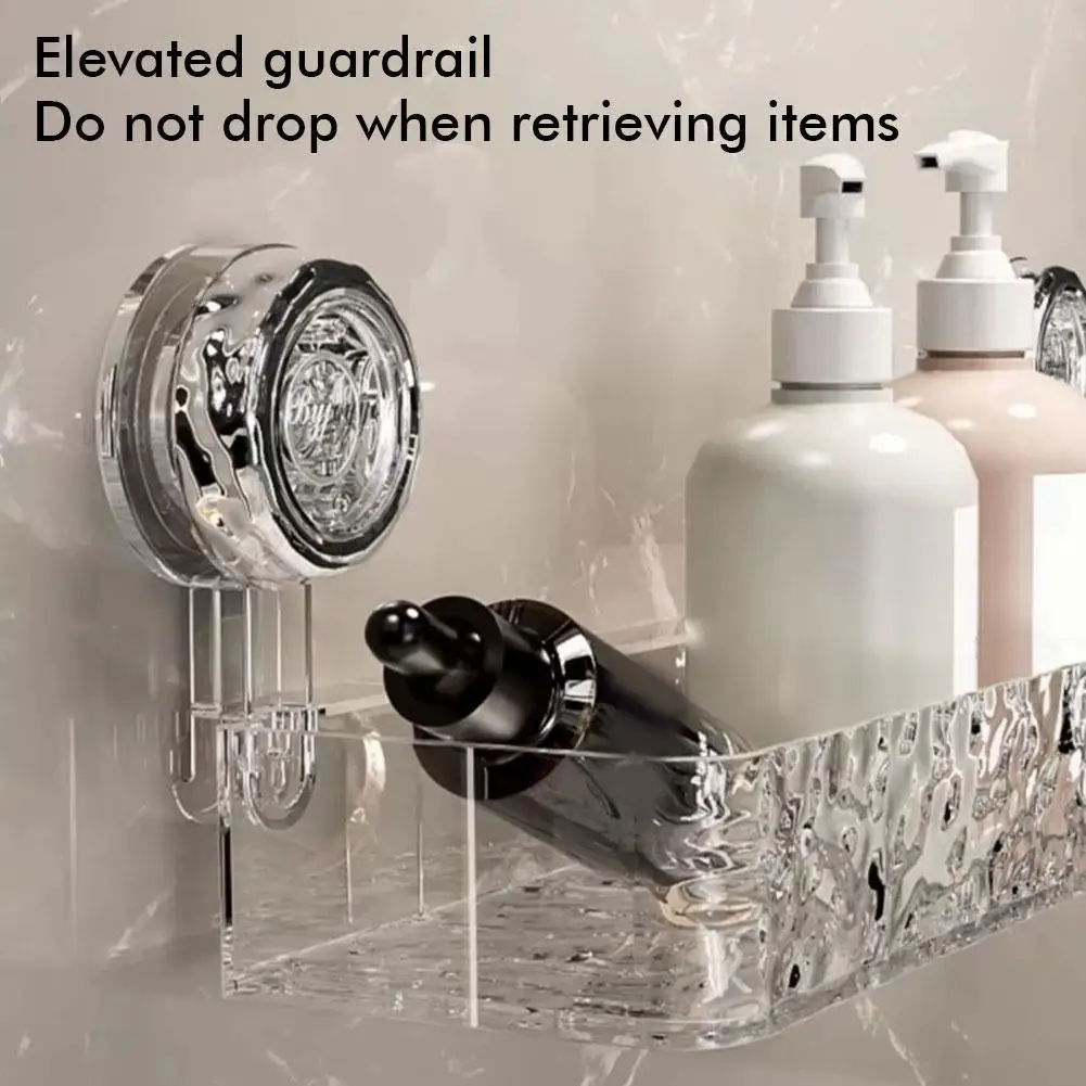 Bathroom Shelf Suction Cup Wall Mount Corner Storage Shelves Shampoo Holder Cosmetic Rack Shower Drain Basket Bathroom Organizer 3