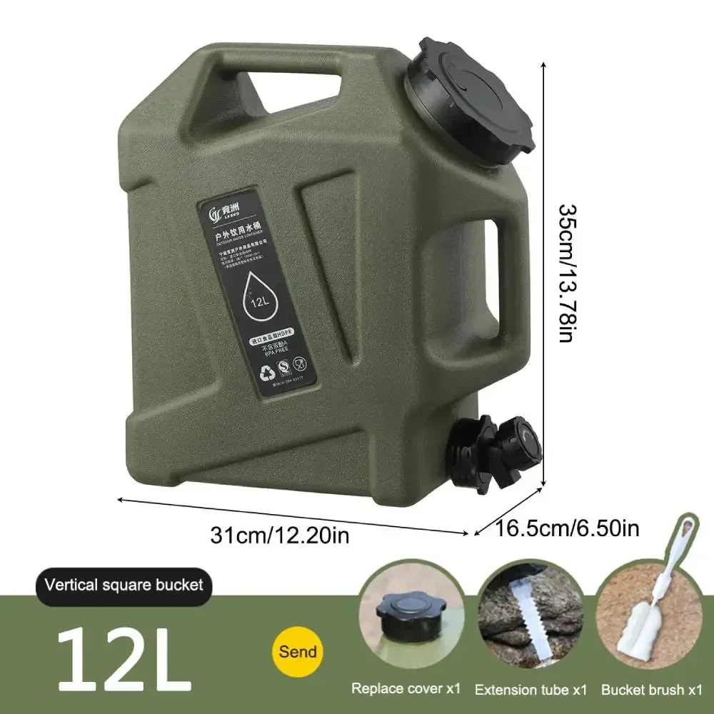 Car 11L Water Bucket Outdoor Camping Water Bin Large Capacity Portable Container Detachable Faucet No Leakage