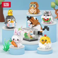 LOZ cute Cartoon Cat Animal Toy Dolphins owls chick cats dogs Model Diamond Particle Block Assembly Toys for Children's Gift 1