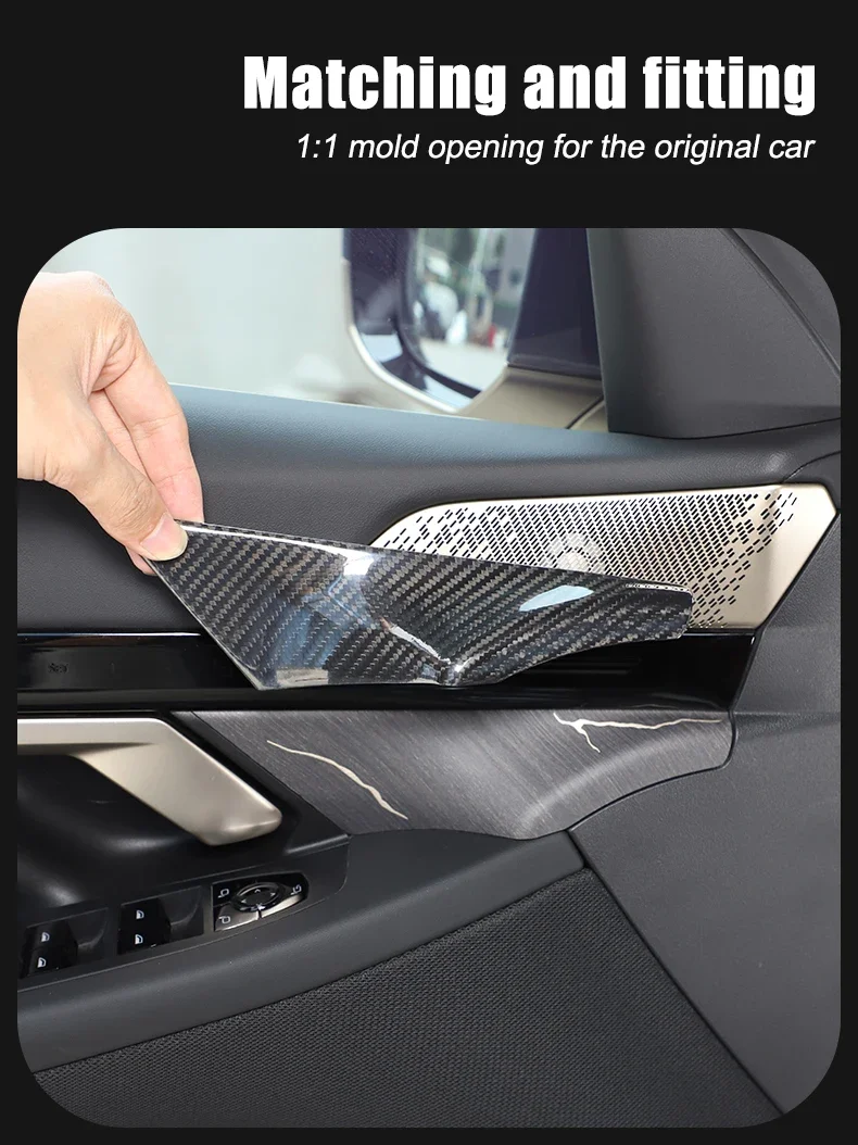 ABS インナー ドア ハンドル ボウル 装飾 カバー ステッカー 適用: メルセデス・ベンツ スマート 451 フォーツー用 レッド・カーボン調 AL-PP-2849 AL BMW・5 シリーズ G60用 インナードアハンドルボウルカバートリム装飾