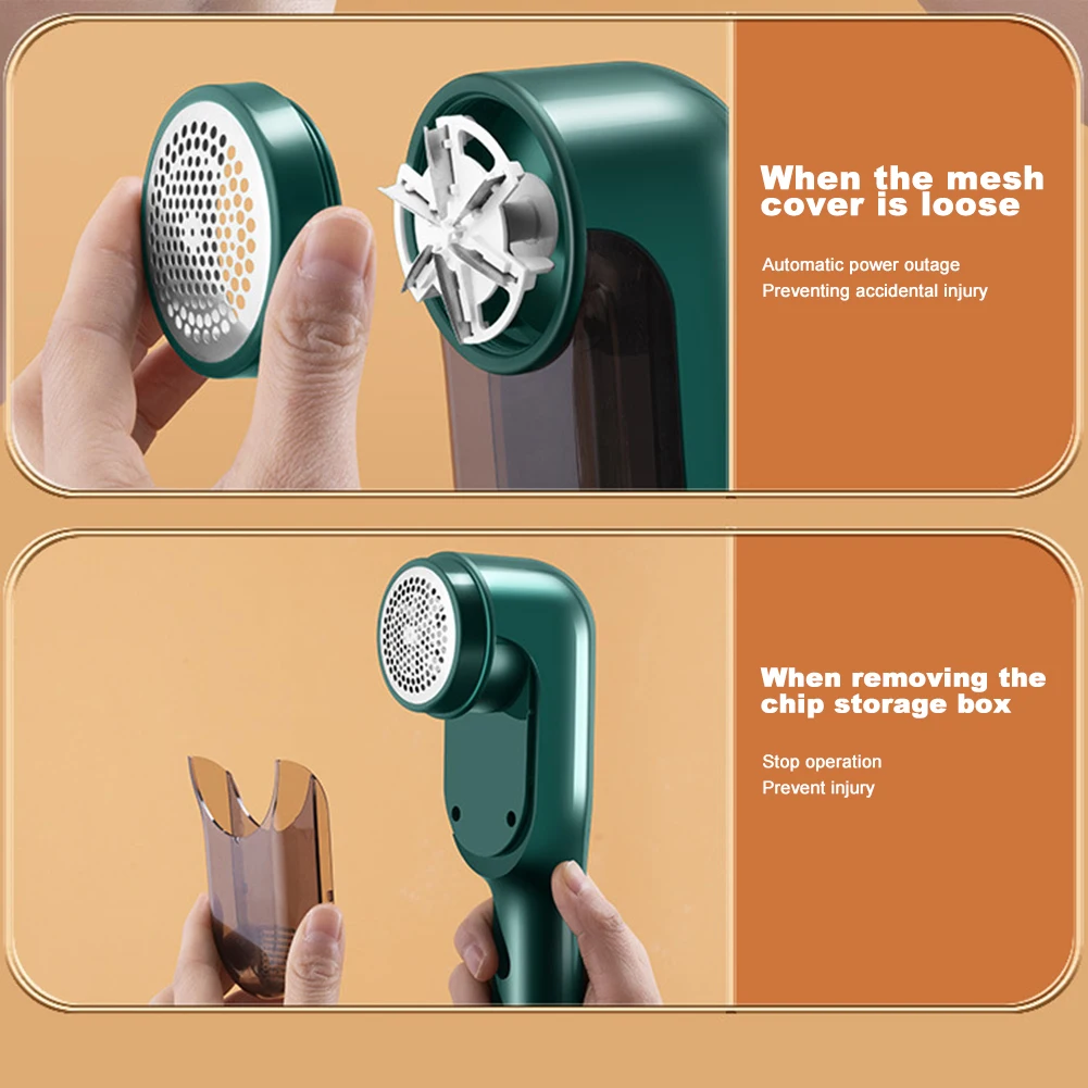 

Electric Fabric Shaver with 6-Leaf Blades USB Rechargeable Fuzz Remover Digital Power Display Portable for Clothes Furniture