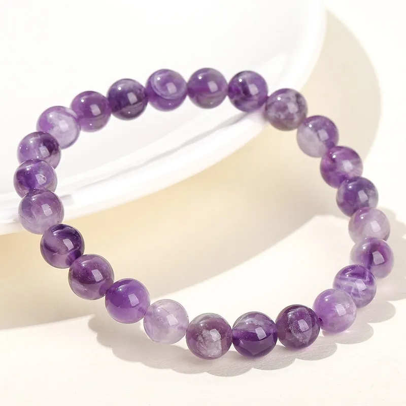 JD Natural Dream Lace Amethyst Stone Beaded Bracelets Women Purple Crystal Quartz
