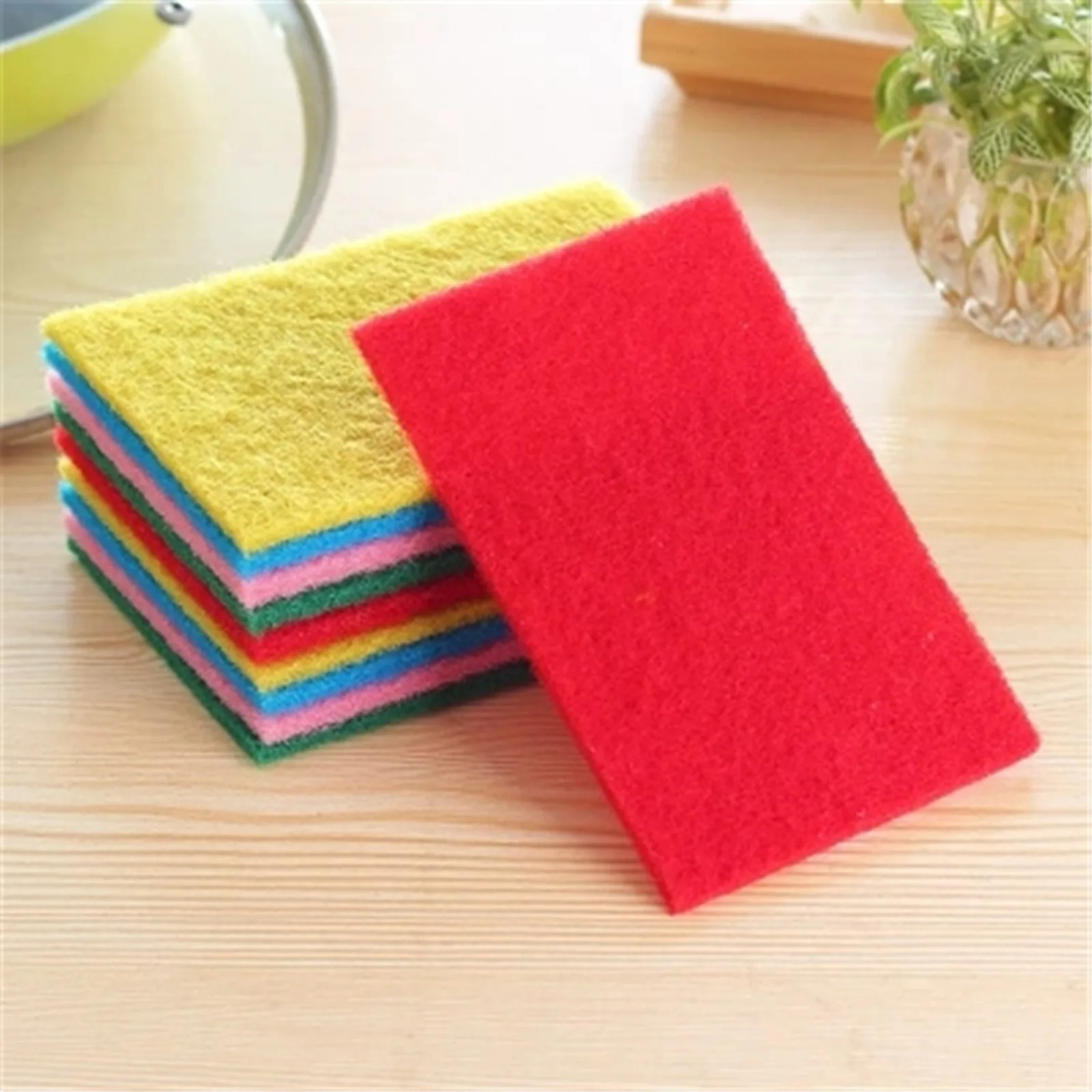 10 Pieces Reusable Sponges Kitchen Non Scratch Microfiber Sponge Scrubber  Sponge Reusable Scouring Pads Dish Sponge for Kitchen Cleaning Dishes and