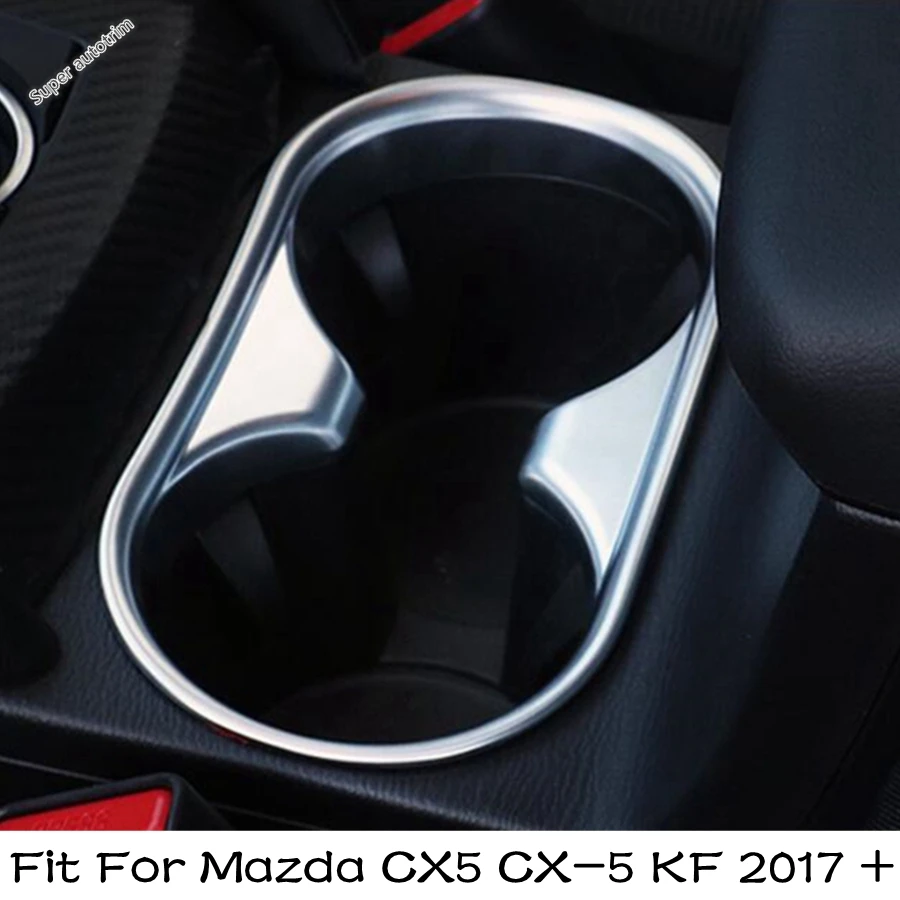 Front Seat Central Water Cup Holder Panel Cover Trim Matte Style For