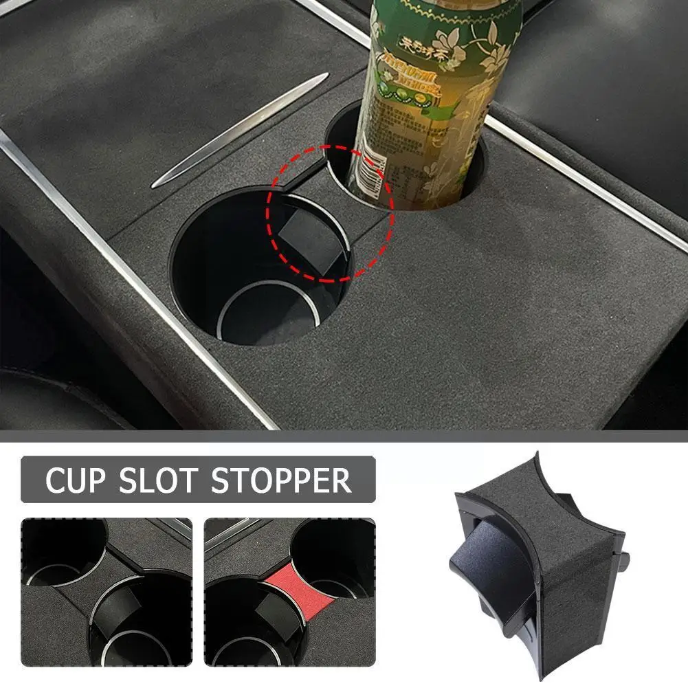 Car Water Cup Slot Slip Limit Clip Per Tesla Model 3 Model Y 2021 Abs Turn Fur Car Cup Holder Limitatore Portabicchieri Separatore P1C5