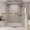 44-48 in. W x 72 in. H Double Sliding Shower Door, Semi-frameless Bypass Bathroom Sliding Door with 1/4" (6mm) Tempered Glass 2