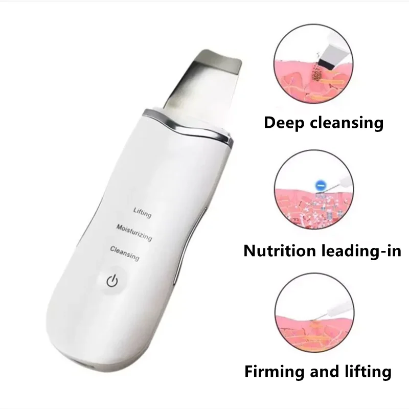 Ultrasonic Skin Scrubber Vibration Massager Electric ion Pore Cleaner Facial Beauty Devices Blackhead Acne Removal Skin Care