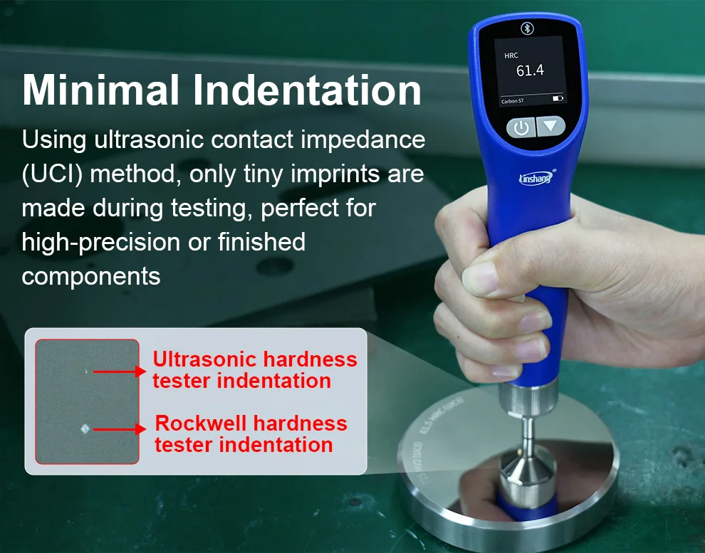 Portable Ultrasonic Leeb Hardness Tester with Calibration Block 170-960 HLD 9 Ha