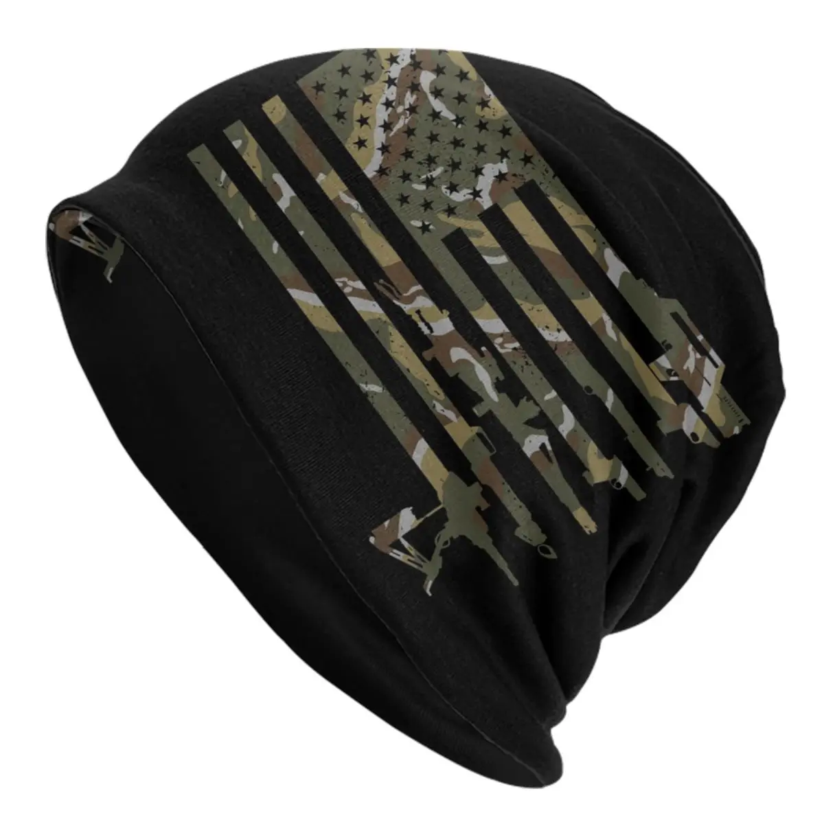 

US Flag Bonnet Hat Knit Hat Men Women Hip Hop Unisex USCM Arms Camo Warm Winter Skullies Beanies Caps