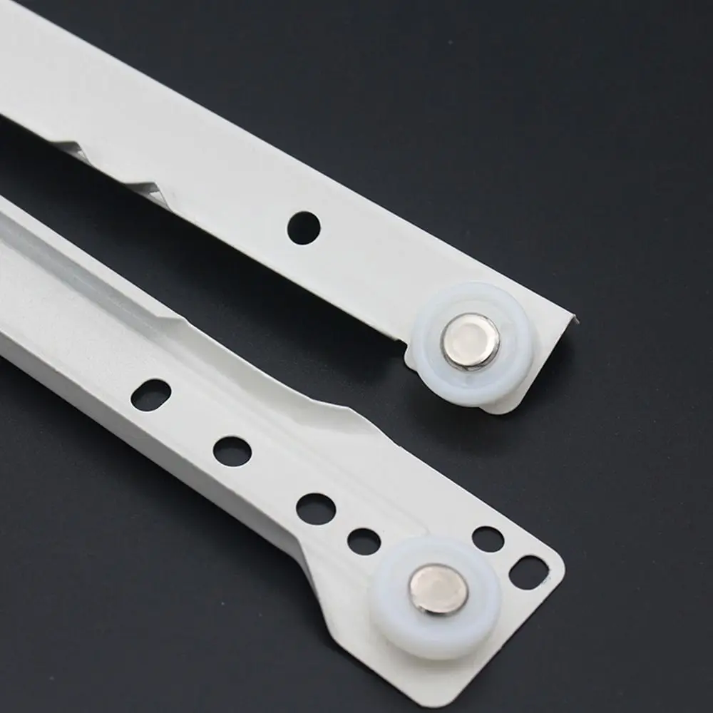 1Pair Drawer Slides Mute Two Cabinet Rails Drawer Track Slides Computer Table Chute Cabinets Keyboard Roller Pulley Furniture Cabinets Slides