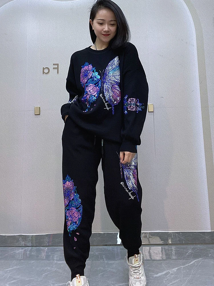 Tracksuit Butterfly Joggers Set Girls' Clothing Set Butterfly