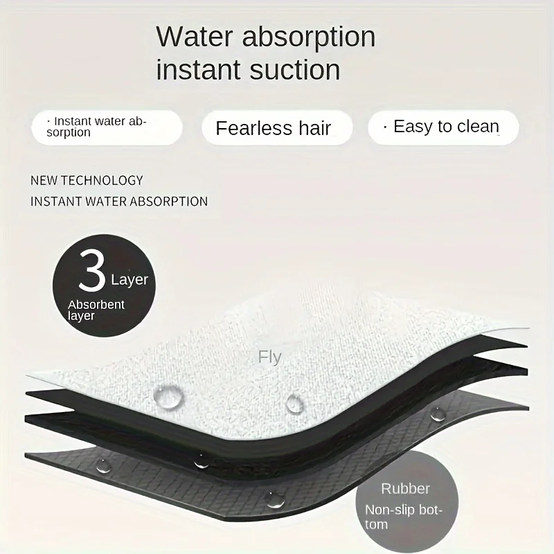 Simple bathroom diatom mud absorbent foot mat 3