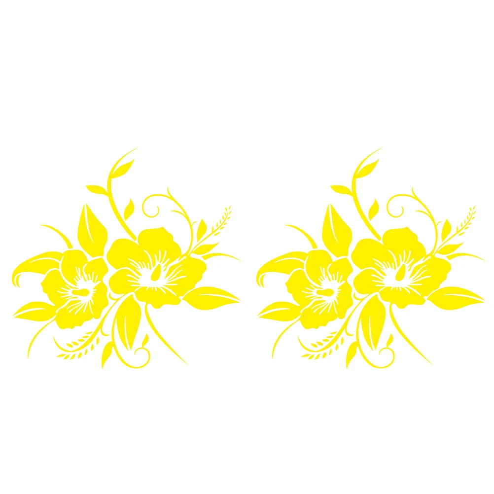 

2 Pcs Decor Flowers Car Sticker Decoration for Decorate Decal Floral Pattern Auto Body