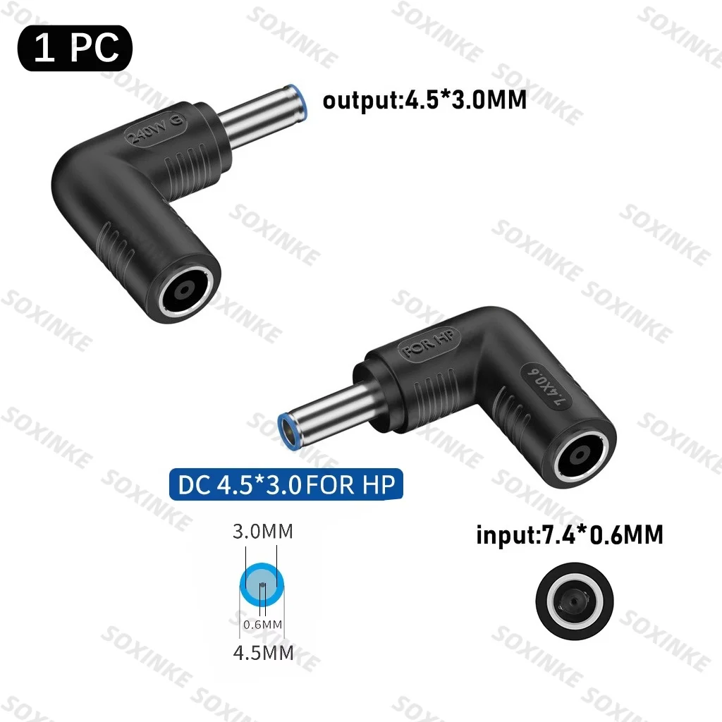1PCS 240W DC 전원 플러그 7.4*5.0mm 여성 dc 5.5*2.5mm 4.5*3.0 6.0*3.7 5.5*2.1 노트북 컴퓨터 용 사각형 플러그