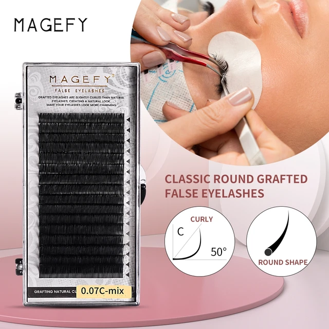 MAGEFY – extensions de cils synthétiques en vison, 16 rangées/étui, 8 ~ 15mm, mélange naturel Premium, fournitures d'extension de cils individuels, maquillage, Salon de beauté