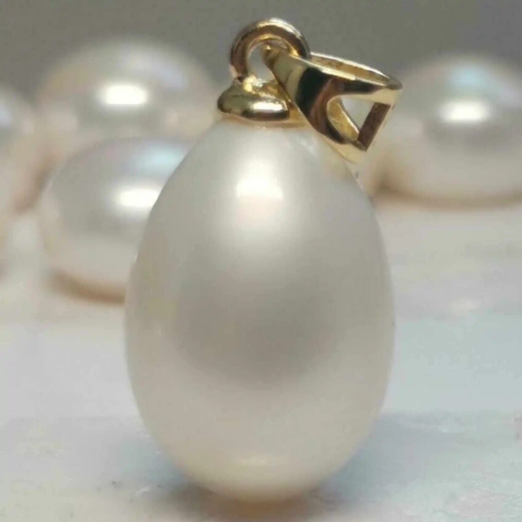 10x14mm Natural White South Sea Pearl 14k Gold Necklace Men Natural Zodiac Quartz Jewellery Dragon Steel Gift Keychain