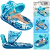 Inflatable Floating Bed with Sunshade Inflatable Water Sleeping Bed Floating Lounger Air Mattress for Swimming Pool Party 4